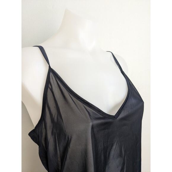 Cap Juluca Sz 10 Slip Mini Dress Sleepwear Black Chemise Translucent Sleeveless - Picture 5 of 8